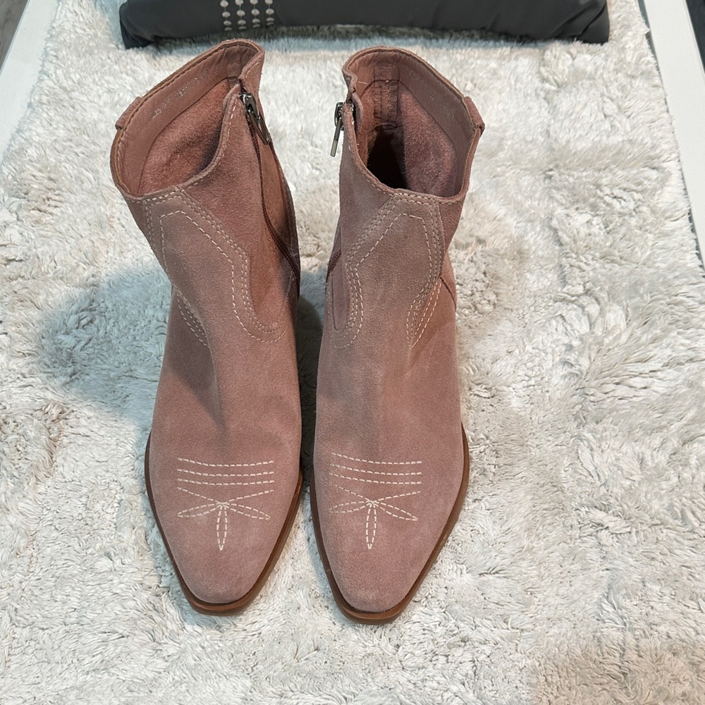 Stylish Pink Suede Ankle Boots